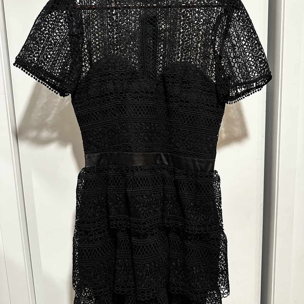 Bardot Black Lace Mini Dress